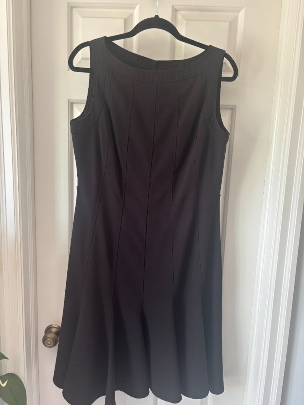 Black fit & flare dress. Black, Sandra Darren size 10.